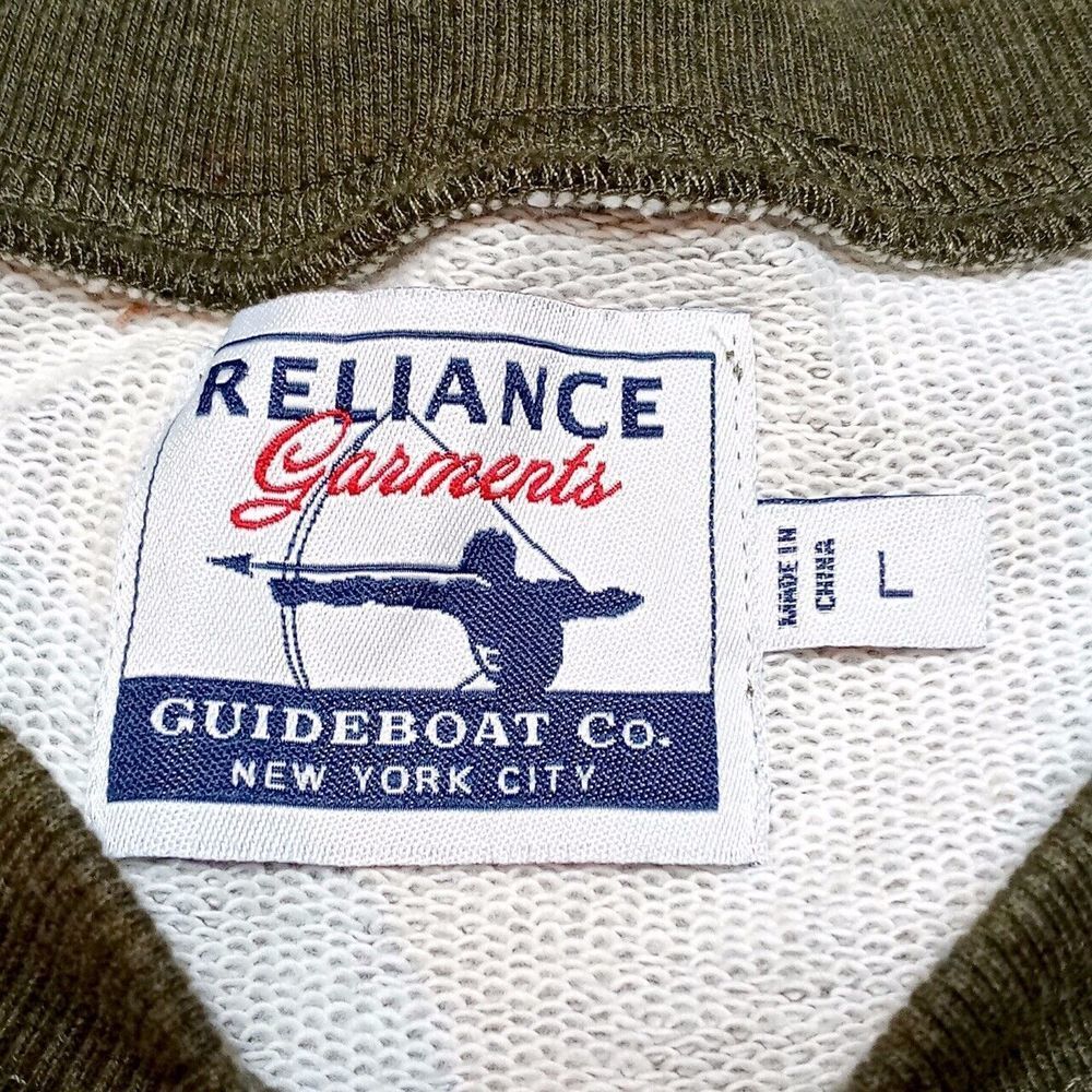 Guideboat Reliance Garments Pocket Drawstring Crewneck Sweatshirt - Men's Large - Picture 5 of 6